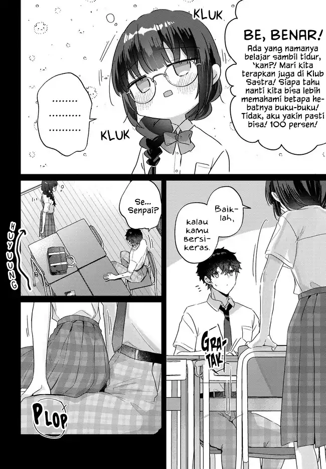 Chiisakute Kawaii Bungeibu no Chiteki na Senpai o, Hiza no Ue ni Nosetara Mainichi Suwattekuru you ni natta Chapter 4.1 Gambar 6
