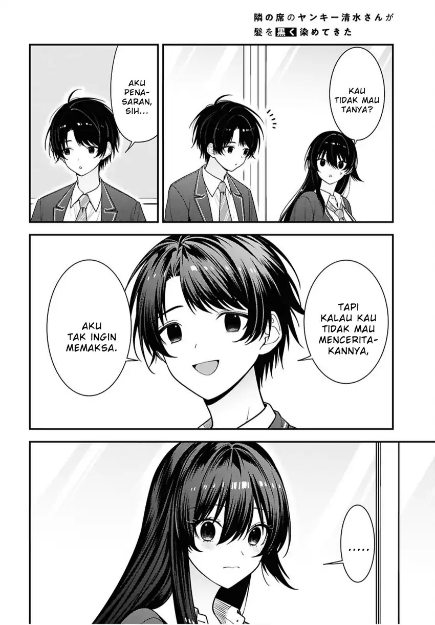 Tonari no Seki no Yankee Shimizu-san ga Kami o Kuroku Sometekita Chapter 17 - Halaman 10